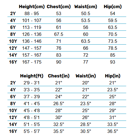 2025 Quiksilver Junior Rash Vests 0 Size Chart